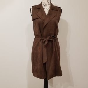 Barneys New York Suede Tie-Front Dress